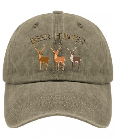 Deer Hunter Hiking Hats for Women, Deer Hunter Funny Hiking Cap Gifts for Men Hats,Deer Trendy Baseball Hat Sui Pigment Khaki...