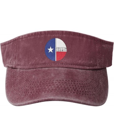 Seal of Collin County, Texas Sun Hat Sun Visor Hats for Women Men Baseball Cap Golf Hats Red $9.94 Visors