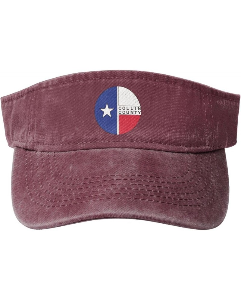 Seal of Collin County, Texas Sun Hat Sun Visor Hats for Women Men Baseball Cap Golf Hats Red $9.94 Visors