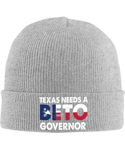 Texas Needs A Beto Governor Cozy Knitted Hat for Winter - Warm Comfort Black Gray $10.62 Skullies & Beanies