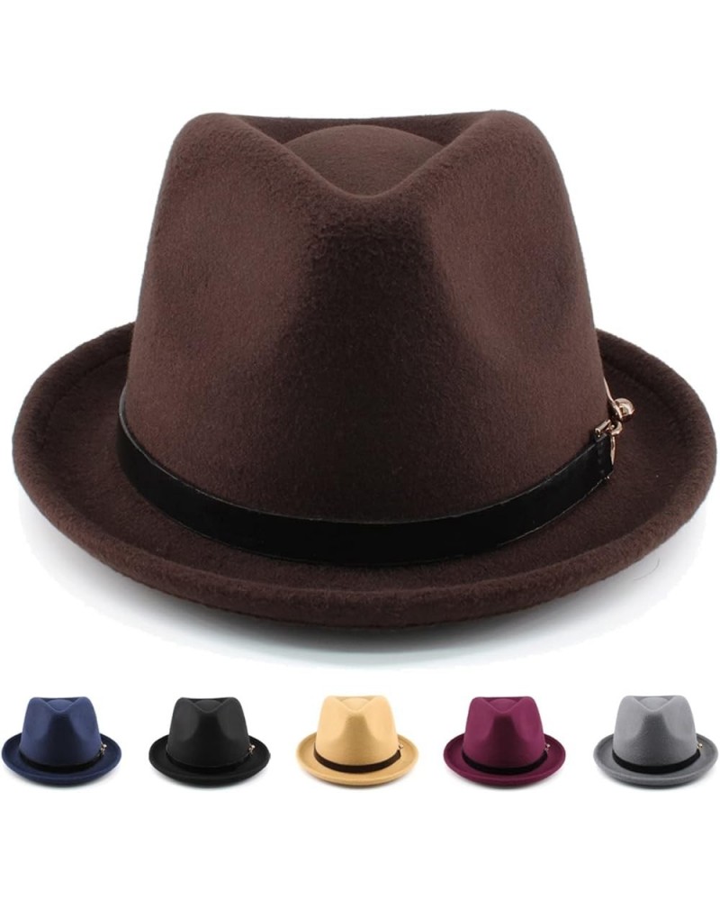 Men Women Fedora Hats Trilby Sunhats Panama Caps Classial Retro Jazz Outdoor Travel Party Street Style Winter Warm L Brown $1...