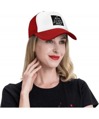 A Dream is a Wish Your Heart Makes Men's Baseball Cap Low Profile Mesh Trucker Cap Adjustable Red $9.22 Baseball Caps