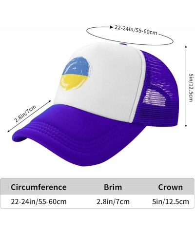 Vintage Circle Ukraine Flag Mesh Baseball Cap Purple $10.70 Baseball Caps