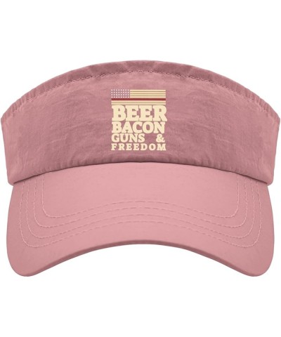 Beer Bacon Guns & Freedom Cap Sun Visors for Teens Visor Uv Protection Sports Visor Cap Pink $11.98 Visors