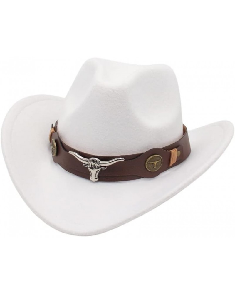 Tibetan Cowboy Caps Western Cowgirl Hat for Women Girl Photo Props Folk Cowgirl Hats Party Fedora Caps Fedora Hat White $7.73...