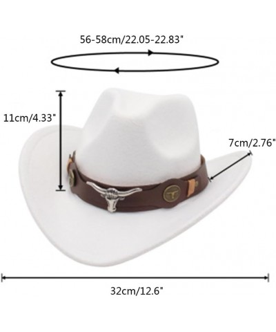 Tibetan Cowboy Caps Western Cowgirl Hat for Women Girl Photo Props Folk Cowgirl Hats Party Fedora Caps Fedora Hat White $7.73...