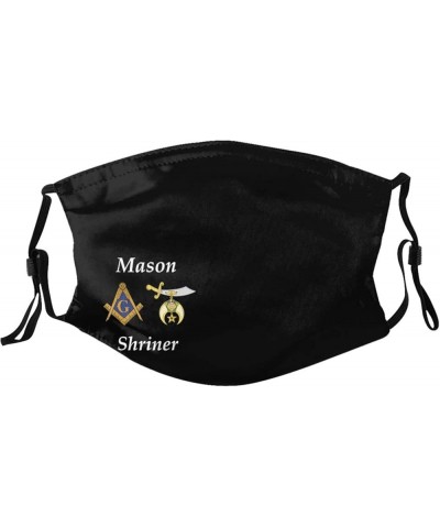 Masonic Shriner Split Face Mask Washable Reusable Adults Breathable with 2 Filters Black $10.75 Balaclavas