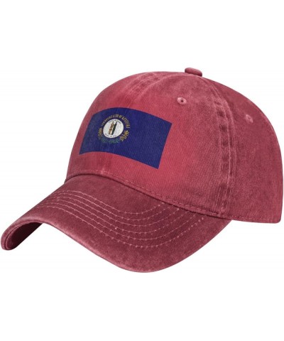 Flag of Kentucky Retro Baseball Cap for Women Men Baseball Hat Golf Dad Hats Red $10.70 Baseball Caps