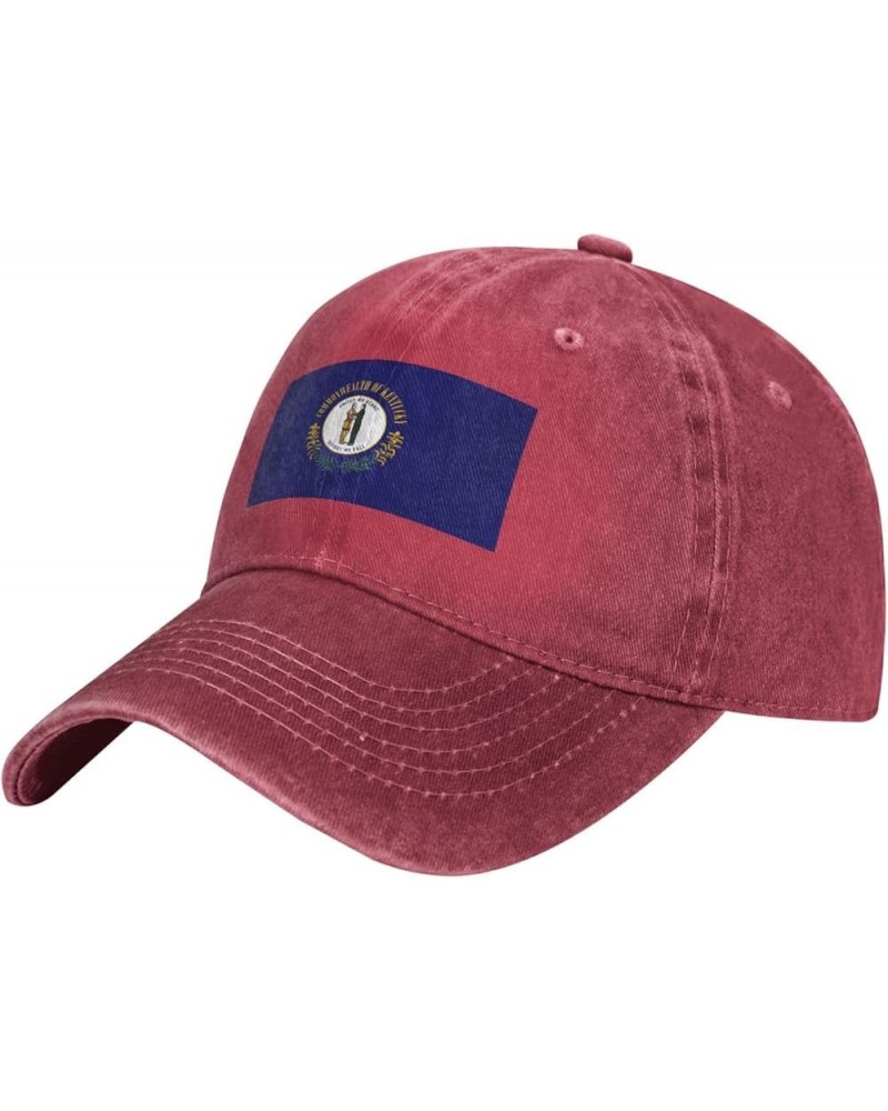 Flag of Kentucky Retro Baseball Cap for Women Men Baseball Hat Golf Dad Hats Red $10.70 Baseball Caps