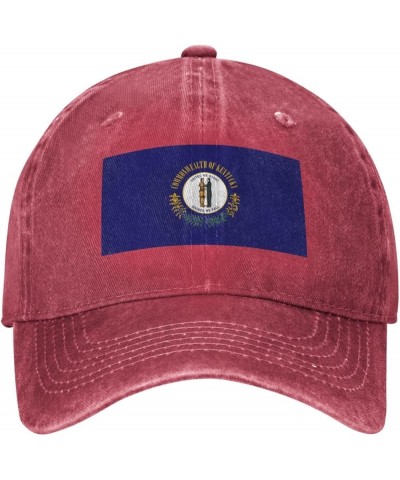 Flag of Kentucky Retro Baseball Cap for Women Men Baseball Hat Golf Dad Hats Red $10.70 Baseball Caps