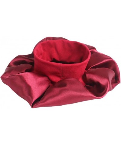 Chemotherapy Sleep Cap Cap Hair Hair Solid Satin Women's Band Wide-Brimmed Hat Baseball Caps Baseball Cap Moon Red $6.98 Base...