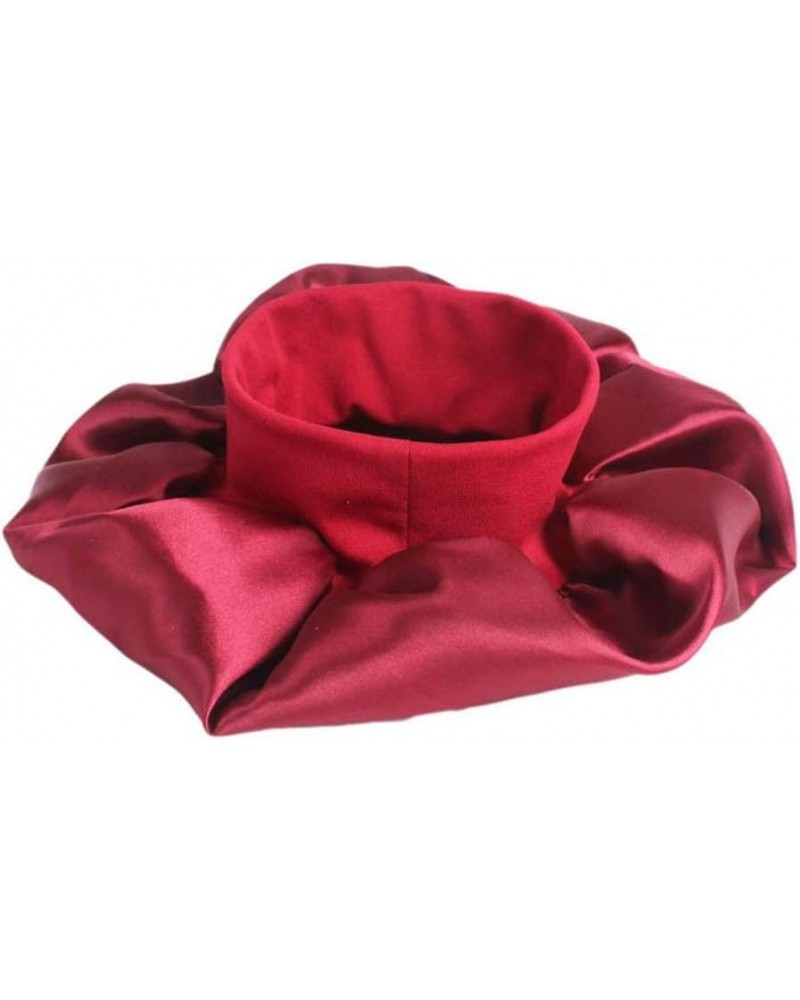 Chemotherapy Sleep Cap Cap Hair Hair Solid Satin Women's Band Wide-Brimmed Hat Baseball Caps Baseball Cap Moon Red $6.98 Base...