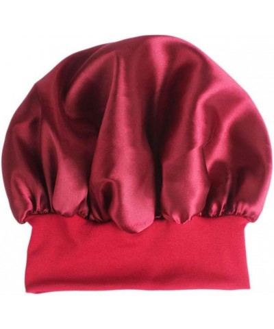 Chemotherapy Sleep Cap Cap Hair Hair Solid Satin Women's Band Wide-Brimmed Hat Baseball Caps Baseball Cap Moon Red $6.98 Base...