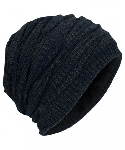 Hat Winter Men Plush Hats Hat Warm Hat Women Soft Slouch Knitted Baseball Caps Exercise Hats for Men Navy 3 $9.26 Skullies & ...