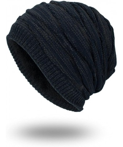 Hat Winter Men Plush Hats Hat Warm Hat Women Soft Slouch Knitted Baseball Caps Exercise Hats for Men Navy 3 $9.26 Skullies & ...