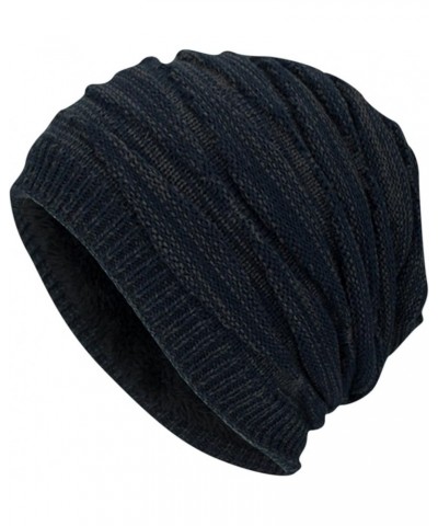 Hat Winter Men Plush Hats Hat Warm Hat Women Soft Slouch Knitted Baseball Caps Exercise Hats for Men Navy 3 $9.26 Skullies & ...