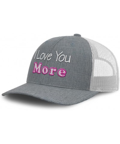 Trucker Hat Baseball Cap I Love You More Cotton Dad Hats for Men & Women Heather Gray White $13.05 Baseball Caps