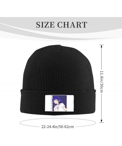 Saiki Kusuo Knit Hat Cap Beanie Warm Knitted Woolen Hats Fashionable Adults Stretch Black Black $11.98 Skullies & Beanies