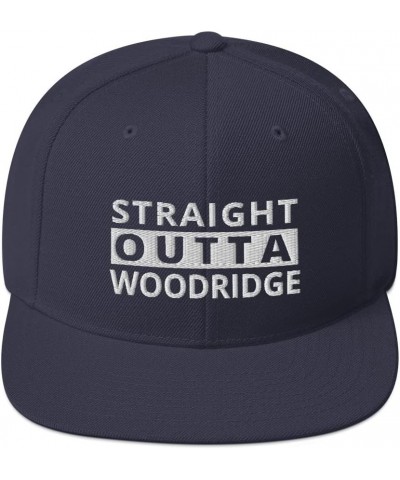 Straight Outta Woodridge Snapback Hat Illinois Navy $21.03 Baseball Caps