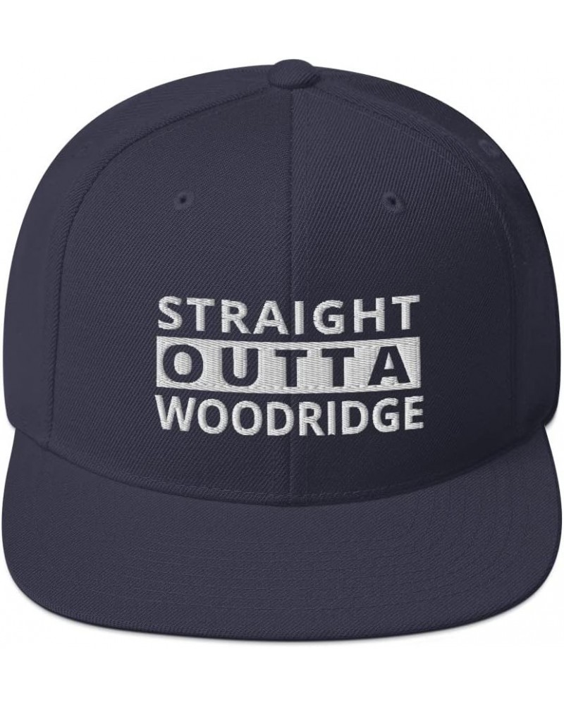 Straight Outta Woodridge Snapback Hat Illinois Navy $21.03 Baseball Caps