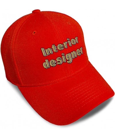 Baseball Cap Interior Designer Artist Acrylic Style Dad Hats for Men and Women Red Design Only $12.69 Baseball Caps