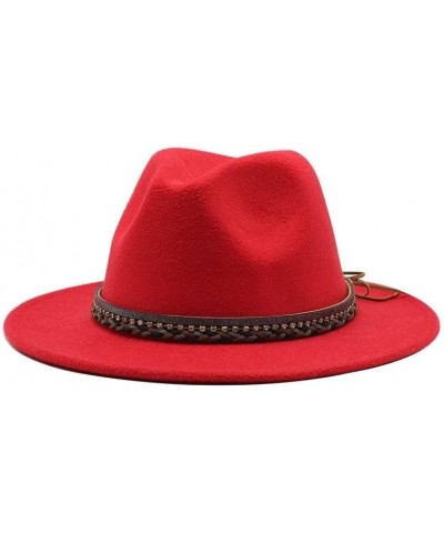 Autumn and Winter Lovers' Big Brim Jazz Hat, Ethnic Style Wool Top Hat Luopan Caps & Hats Navy $23.02 Fedoras