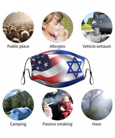 Face Mask Flag of Israel and USA Dust Mask Breathable Adjustable Reusable Windproof Cover Black $8.30 Balaclavas