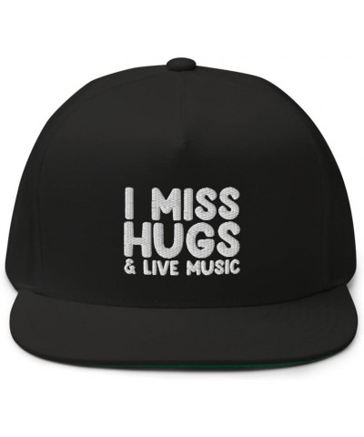 I Miss Hugs and Live Music Funny Musicians Hat Black $21.52 Baseball Caps