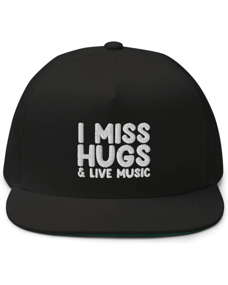 I Miss Hugs and Live Music Funny Musicians Hat Black $21.52 Baseball Caps