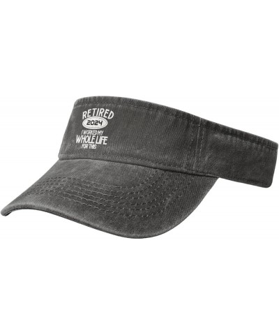 Retired 2024 I Worked My Whole Life for This Sport Sun Visor Hats Ball Caps Empty Top Baseball Sun Cap,Black Deep Heather $10...