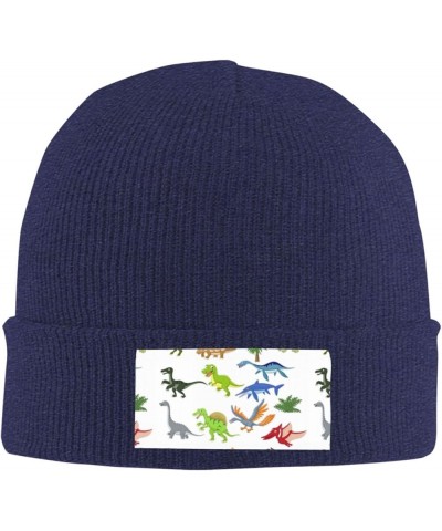 Cartoon Dinosaur Images Print Elastic Knitted Hat Multifunction Outdoor Daily Beanie for Men Women Soft Warm Navy Blue $9.94 ...