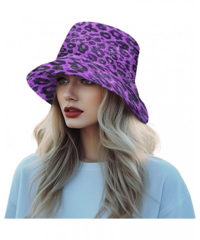 Leopard Fluffy Furry Fisherman Cap Winter Warm Bucket Hat Teenagers Men and Women Warm Hat $9.66 Bucket Hats