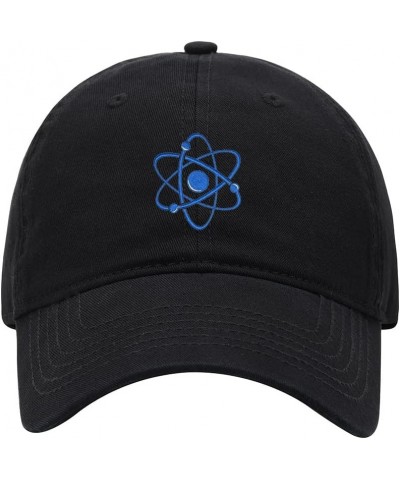 Baseball Cap Men Women Atom Science Embroidered Unisex Classic Adjustable Strapback Dad Hat Black $13.32 Baseball Caps