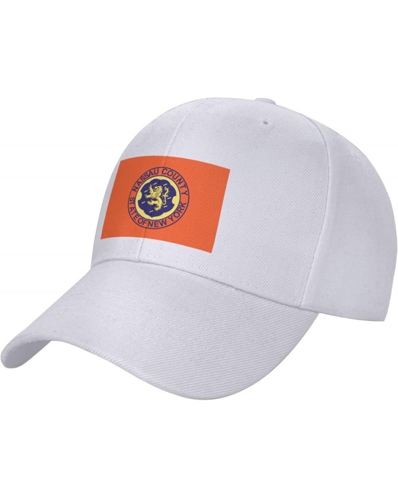 Adjustable Flag of Nassau County, New York Baseball Cap Women Men Hat Truck Driver Baseball Caps Sun Hats White $12.69 Baseba...