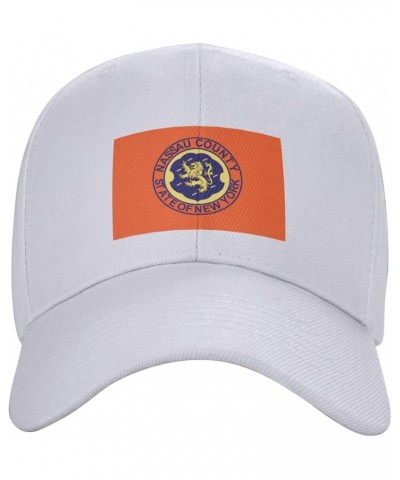 Adjustable Flag of Nassau County, New York Baseball Cap Women Men Hat Truck Driver Baseball Caps Sun Hats White $12.69 Baseba...