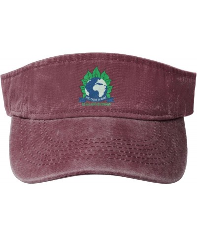 The Earth is What We All Have in Common Sun Visor Hats for Women Men Sun Hat Cotton Golf Hat Vintage Baseball Cap Red $13.79 ...