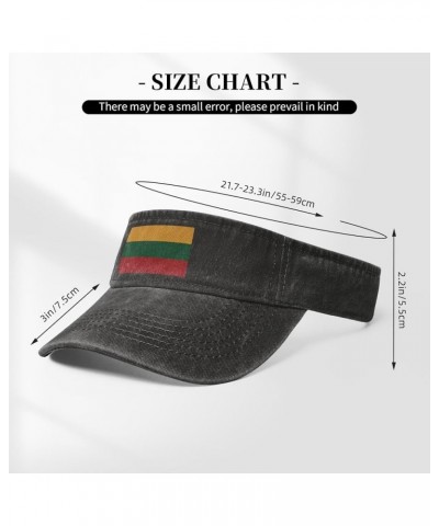 Flag of Lithuania Sun Visor Hats for Women Men Sun Hat Vintage Golf Hat Adjustable Baseball Cap Black $12.13 Visors