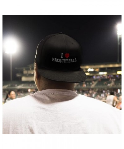 Snapback Hats for Men & Women I (Love) Racquetball Red Heart Sports Lovers Silver Design Only $20.99 Baseball Caps