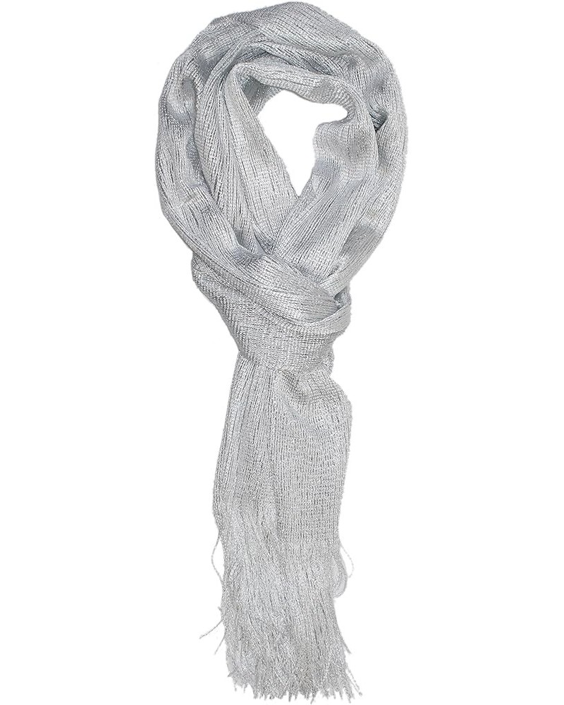 Saturday Night Sparkle Knit Shimmer Scarf White $10.95 Scarves