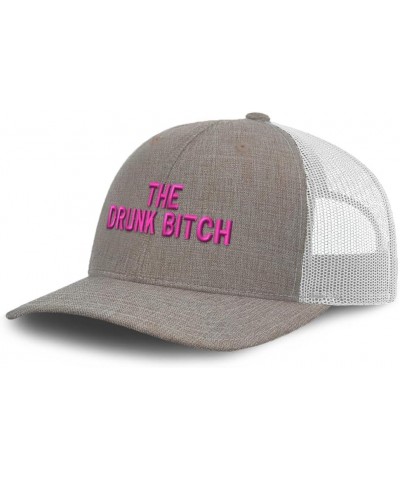 Trucker Baseball Cap The Drunk Bitch Cotton Dad Hats for Men & Women Heather Khaki White $11.76 Baseball Caps