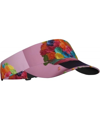 Colorful Cupcakes Rainbow Flower Cake Print Empty Top Cap,Sunscreen Visor Cap Adult Baseball Caps Unisex Sun Hats Hats Colorf...