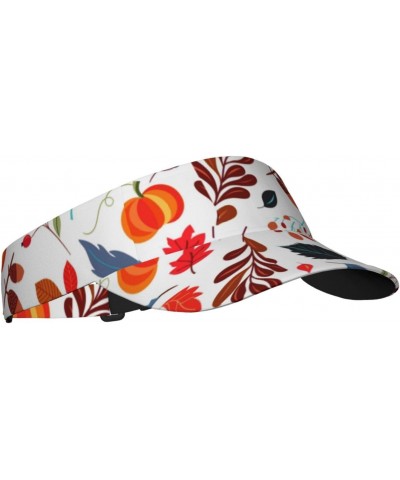 Autumn Pumpkins Fall Leaves Visor Hats for Women Adult Unisex Tennis Golf Sun Hat Adjustable Summer Outdoor Sports Ultraviole...