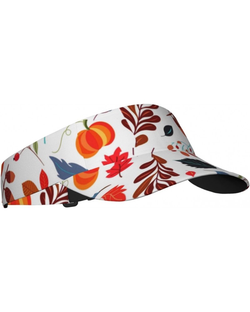 Autumn Pumpkins Fall Leaves Visor Hats for Women Adult Unisex Tennis Golf Sun Hat Adjustable Summer Outdoor Sports Ultraviole...