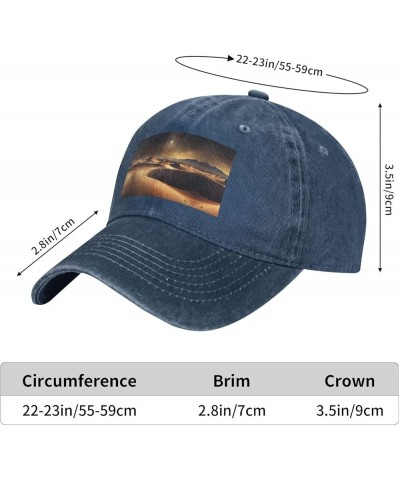 Sahara Desert Printed Unisex Denim Baseball Cap Adjustable Fitted Ball Hat Adult Casual Casquette Black Navy Blue $11.33 Base...