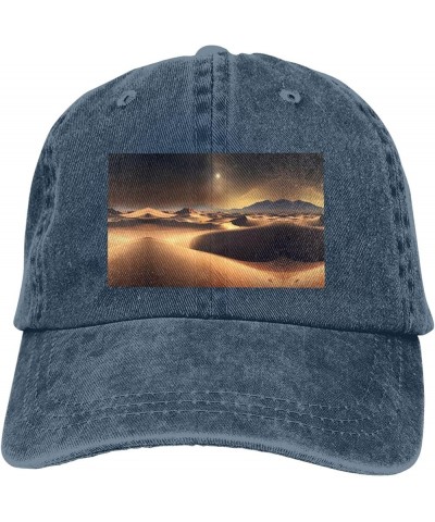 Sahara Desert Printed Unisex Denim Baseball Cap Adjustable Fitted Ball Hat Adult Casual Casquette Black Navy Blue $11.33 Base...