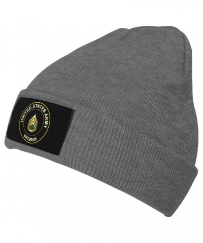 US Army First Sergeant Veteran Cozy Knitted Beanie Hat - Stylish Winter Headwear Acrylic Ideal for All Ages Deep Heather $13....