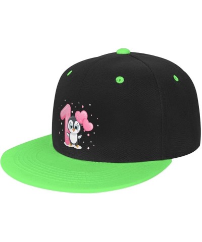 Lovely Little Penguin Baseball Cap for Men Women Snapback Hat Adjustable Flat Bill Hats Green $12.36 Baseball Caps