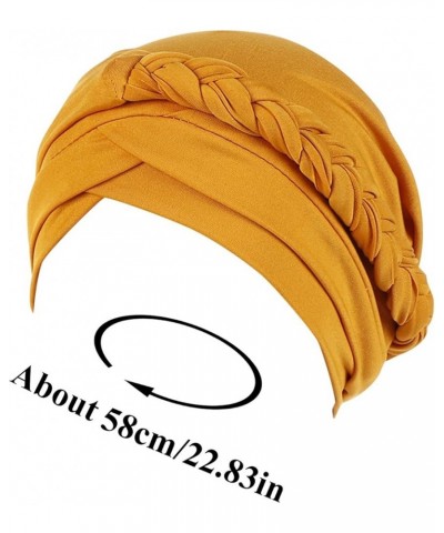 Women Chemo Cancer Head Hat Pleated Beanies Turban Wrap Caps Ethnic Bohemia Twisted Hair Cover Hat Womens Braid Muslim Cap Re...