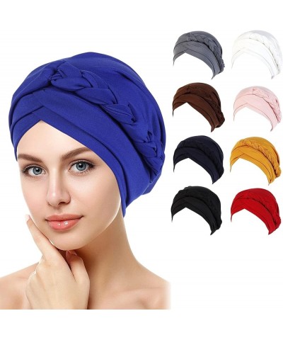 Women Chemo Cancer Head Hat Pleated Beanies Turban Wrap Caps Ethnic Bohemia Twisted Hair Cover Hat Womens Braid Muslim Cap Re...