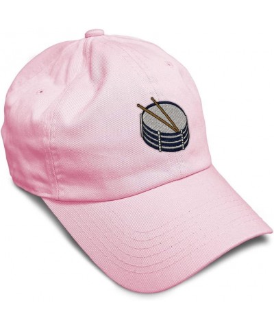 Soft Baseball Cap Snare Drum Embroidery General Music Snare Drum Twill Cotton Dad Hats for Men & Women Soft Pink Design Only ...